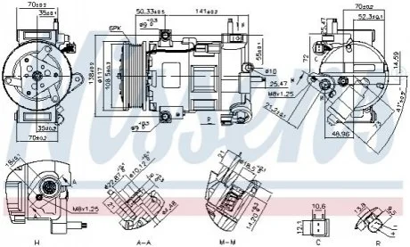 Компресор кондиціонера для Ford NISSENS 890758 фото товару