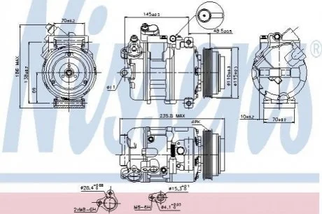 Компресор B3(E46)3.3 i(+)[OE 64526916232] для NISSENS 89080 фото товару