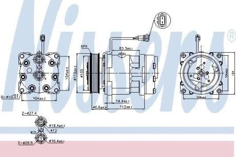 Компресор кондиціонера для Volkswagen NISSENS 89083 фото товару