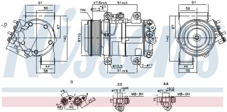 Компресор кондиціонера NISSENS 890874 фото товару