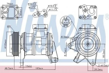 Компресор PLYMOUTH VOYAGER(96-)3.3 i V6(+)[OE 4677156] для NISSENS 89087 фото товару