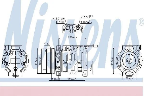 <strong>Компресор SZ ESCUDO(01-)2.0 HDi(+)[OE 95200-65DF1] NISSENS 89099 (фото 1)</strong>
