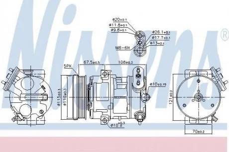 Компресор кондиціонера First Fit для Opel, Vauxhall NISSENS 89100 фото товару