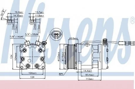 Компрессор кондиционера MAN TG-S (07-) |MAN TG-A (02-) |MAN TG-X (07-) для NISSENS 89139 фото товара