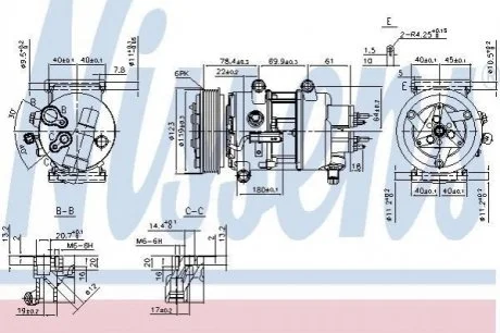 Компресор кондиціонера для Citroen, Peugeot NISSENS 89201 фото товару