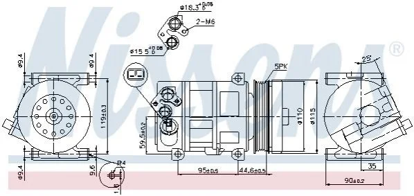 <strong>Компресор DENSO 10P17C [OE 55194880] NISSENS 89202 (фото 1)</strong>
