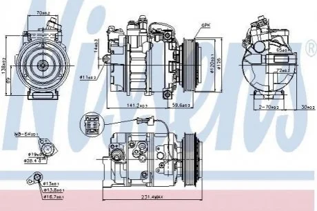 Компресор SAAB 9-5(97-)1.9 TiD(+)[OE 4541207] для NISSENS 89208 фото товару