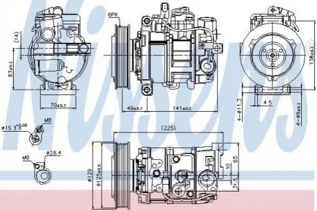 Компресор кондиціонера для Audi NISSENS 89209 фото товару