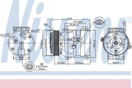 Компресор кондиціонера First Fit для Renault NISSENS 89217 фото товара