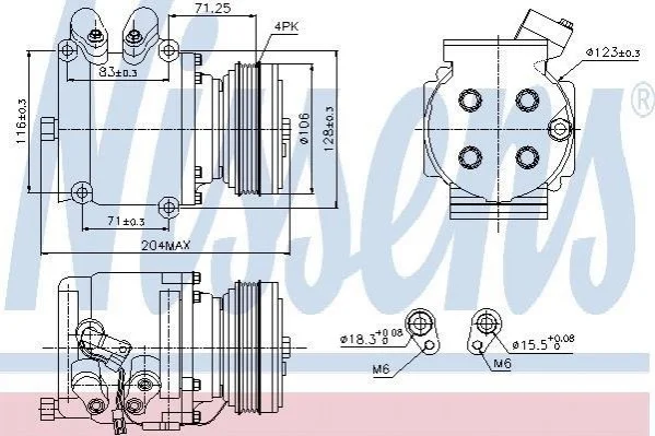 <strong>Компресор HD CIVIC(91-)1.3 i 16V(+)[OE 38800-PLA-E01] NISSENS 89226 (фото 1)</strong>