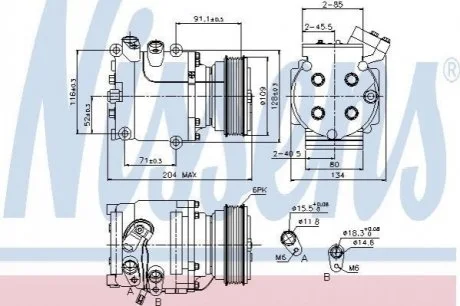 Компресор HD ACCORD(96-)2.2 i 16V(+)[OE 38800-PLC-006] для NISSENS 89233 фото товару