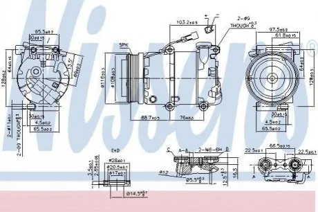 Компресор кондиціонера для Ford, Volvo NISSENS 89234 фото товару