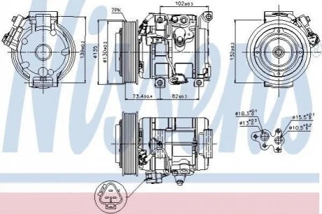 Компрессор TY RAV 4(00-)2.0 i 16V(+)[OE 88310-42180] для Toyota NISSENS 89250 фото товара