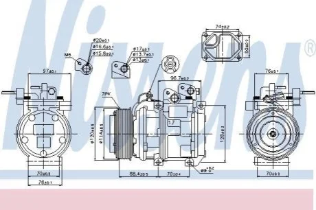 Компресор кондиціонера для KIA NISSENS 89256 фото товару