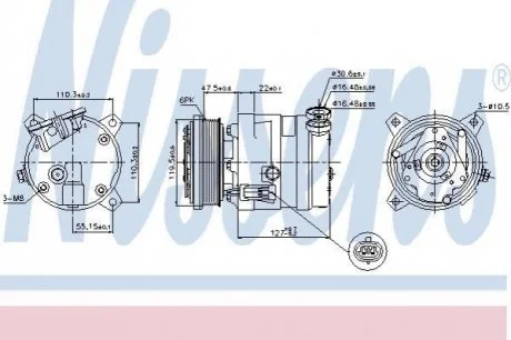 Компресор кондиціонера для Chevrolet, Daewoo NISSENS 89257 фото товару