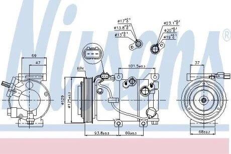 Компресор кондиціонера для Hyundai, KIA NISSENS 89306 фото товару