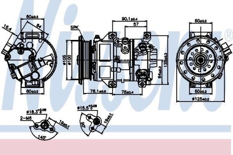 TOYOTA Компресор кондиціонера AVENSIS 2.0 D-4D 03-, COROLLA 2.0 D-4D 04- NISSENS 89309 фото товара