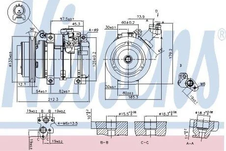 Компресор кондиціонера для Mitsubishi NISSENS 89312 фото товару