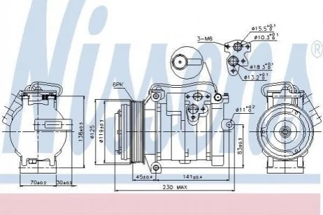 Компресор JP GD CHER(99-)2.7 CRD[OE 55116839AA] для Mercedes NISSENS 89315 фото товару