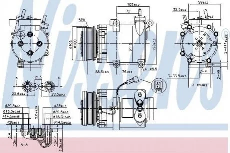 Компресор кондиціонера для Ford, Volvo NISSENS 89327 фото товару