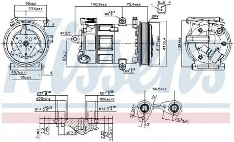 Компресор кондиціонера для Ford, Volvo NISSENS 89348 фото товару