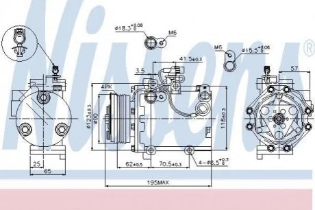Компресор кондиціонера для Mazda NISSENS 89349 фото товару