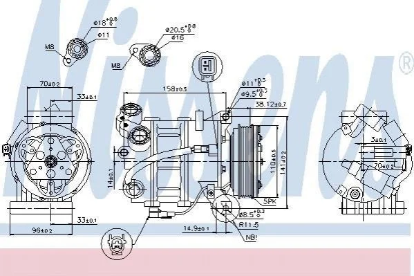 <strong>Компресор VOLVO S80(06-)2.0 D(+)[OE 1561005] NISSENS 89350 (фото 1)</strong>