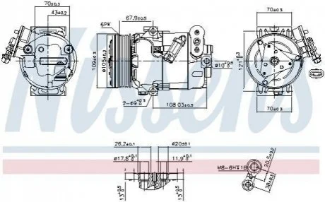 Компресор кондиціонера для Opel NISSENS 89356 фото товару