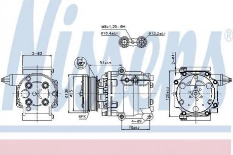 Компресор кондиціонера для Ford, Mazda NISSENS 89358 фото товару