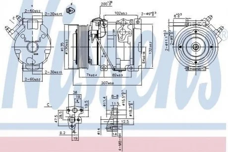 Компрессор кондиционера для Toyota NISSENS 89558 фото товара