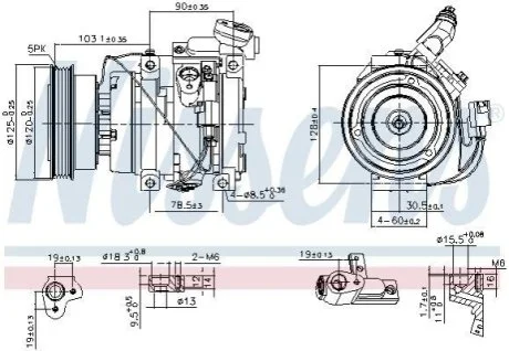 Компресор кондиціонера для Toyota NISSENS 89576 фото товару