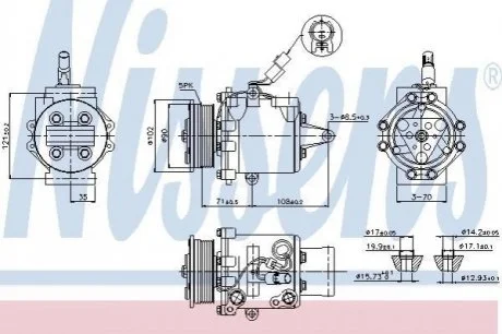 Компресор MT COLT(04-)1.1 MPI(+)[OE 7813A138] для Suzuki NISSENS 89591 фото товару