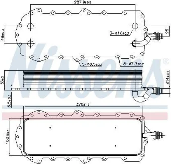 Радіатор масляний Range Rover 5.0 17- (вир-во Nissens) для NISSENS 90947 фото товару