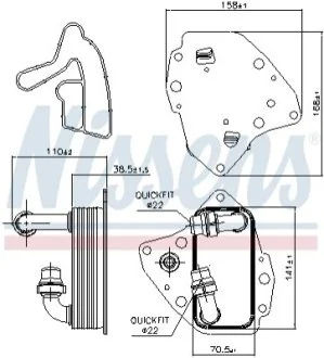 Радіатор масляний для Fiat, Alfa Romeo, Lancia, Opel NISSENS 90996 фото товару