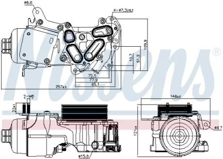Радіатор масляний для Peugeot, Citroen NISSENS 91124 фото товару