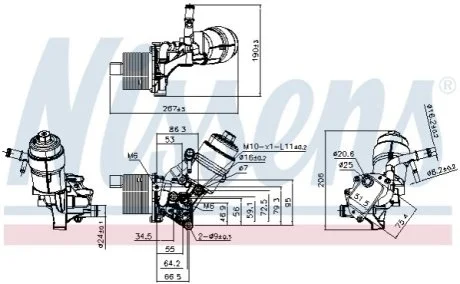 Радіатор масляний для Opel, Chevrolet NISSENS 91161 фото товару
