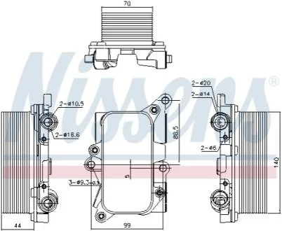 Масляний радіатор для Volkswagen, Audi NISSENS 91226 фото товару