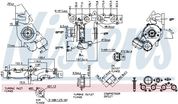 <strong>Турбіна CHRYSLER SEBRING (2007) 2.0 NISSENS 93253 (фото 1)</strong>