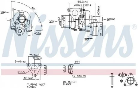 Турбіна Fiat/PSA 2.2HDI P22DTE 06- (вир-во Nissens) для NISSENS 93262 фото товару