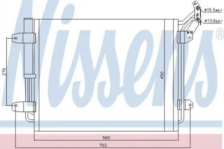 Радіатор кондиціонера для Volkswagen NISSENS 940138 фото товару