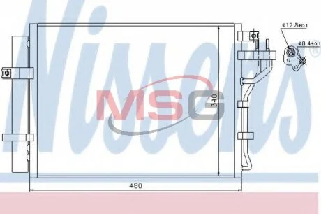 Радіатор кондиціонера для KIA NISSENS 940219 фото товару