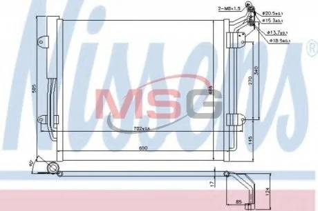 Конденсер кондиціонера для Seat, Volkswagen NISSENS 940256 фото товару