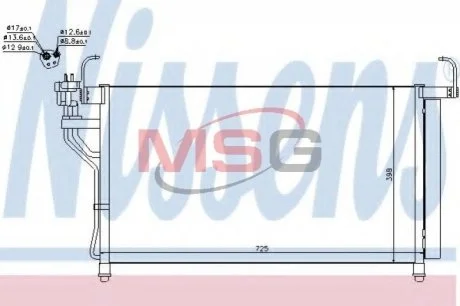 Конденсер кондиціонера для Hyundai NISSENS 940350 фото товару