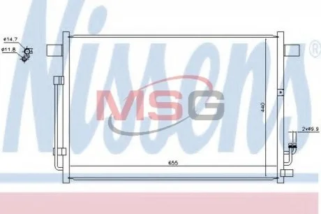 Конденсер кондиціонера для Nissan NISSENS 940403 фото товару