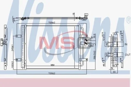 Конденсер кондиціонера для Volkswagen NISSENS 940584 фото товару