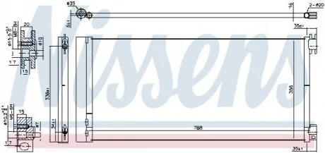 Конденсер кондиціонера для Renault, Opel, Nissan, Fiat NISSENS 940596 фото товару