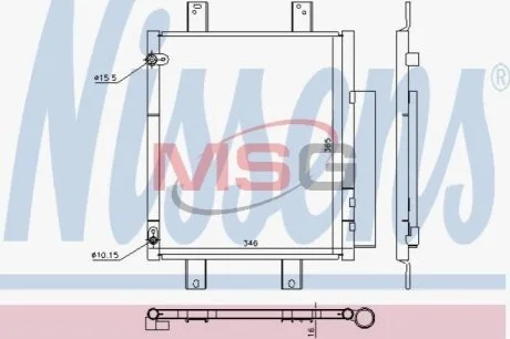 Конденсер DAIHATSU SIRION (M3_) (04-) 1.5 i 16V для NISSENS 940612 фото товара