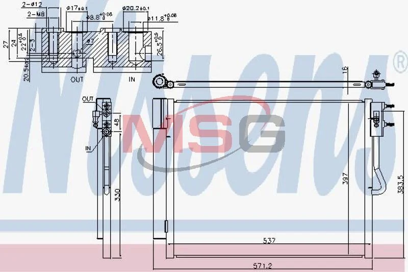 <strong>Радіатор кондиціонера NISSENS 940677 (фото 1)</strong>