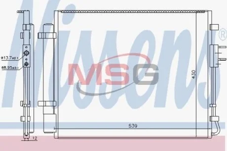 Радиатор кондиционера для KIA NISSENS 940727 фото товара