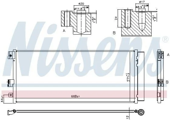 <strong>Конденсер кондиціонера NISSENS 940791 (фото 1)</strong>